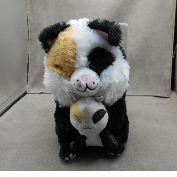 Nanco Belly Buddy Rinko the Calico Cat w/Baby 7" Plush KI-BBB10 - Picture 2 of 8